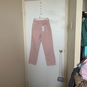 Dynamite pink Giselle ultra high waisted straight jeans size 24